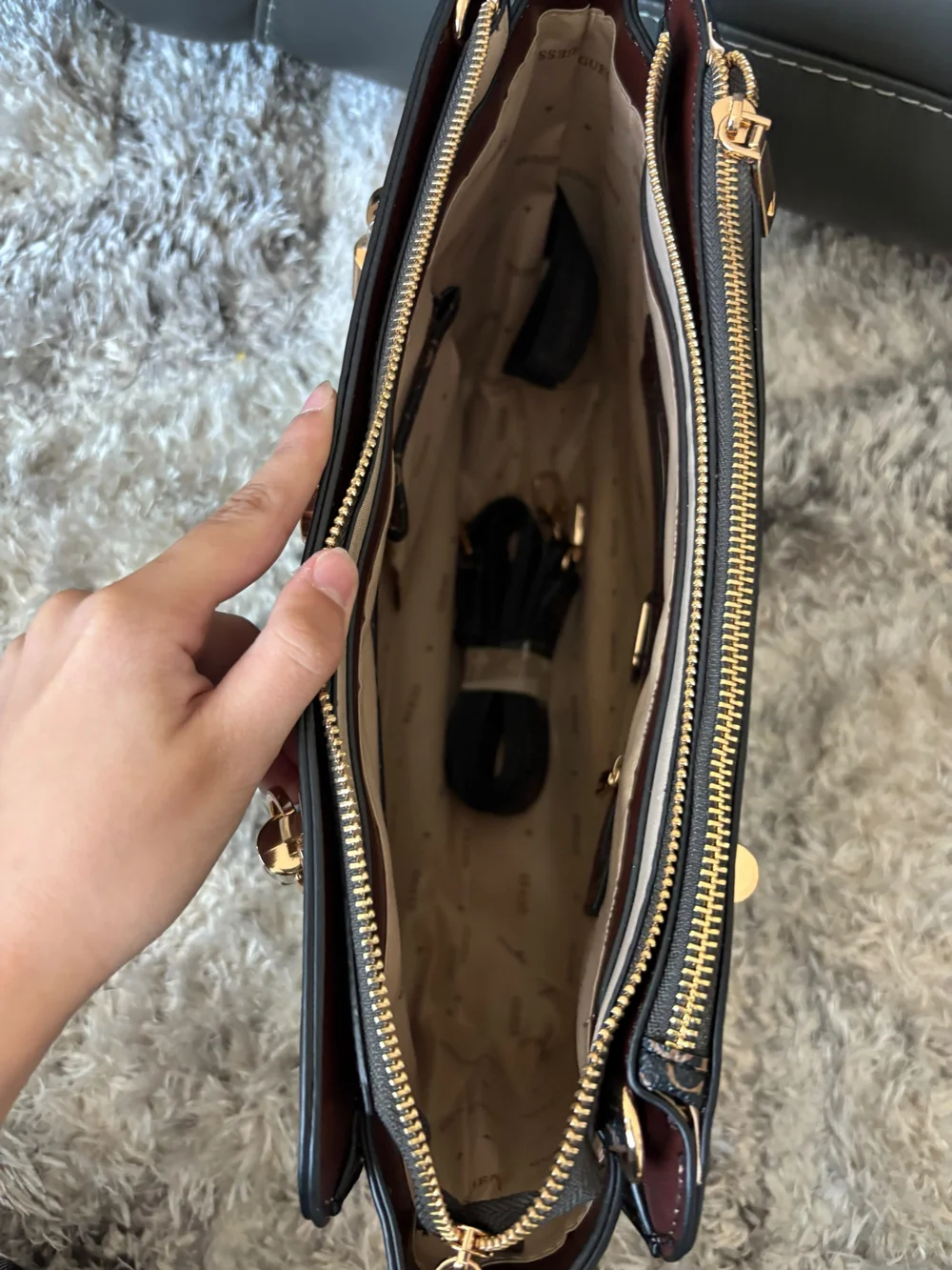 Brown Monogram Satchel Handbag